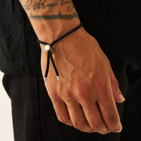 PULSEIRA BLACK CORD TOGGLE (PRATA)