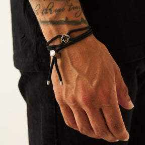 PULSEIRA BLACK CORD TOGGLE (PRATA)