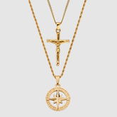 KIT NORTH STAR + CRUCIFIX (OURO)